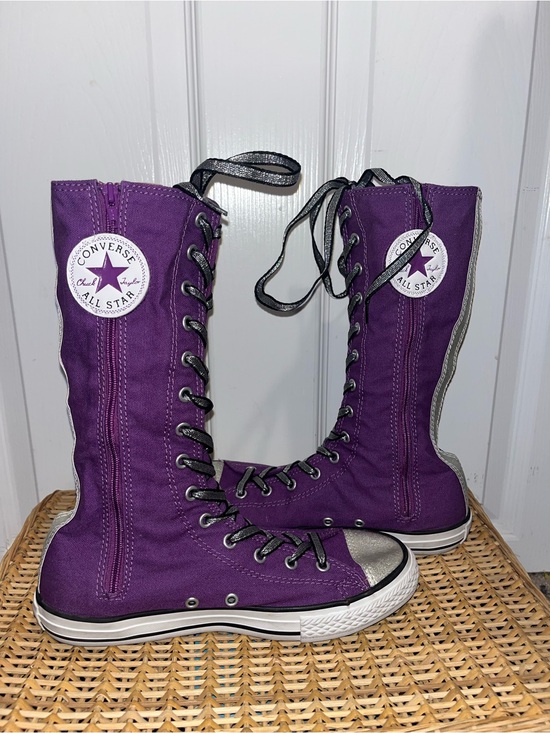 CONVERSE Purple and silver tall sneakers purple and silver main image 4